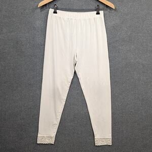 Vtg Terramar ThermaSilk Pants Womens Large Base Layer 95% Silk Lace Cuff